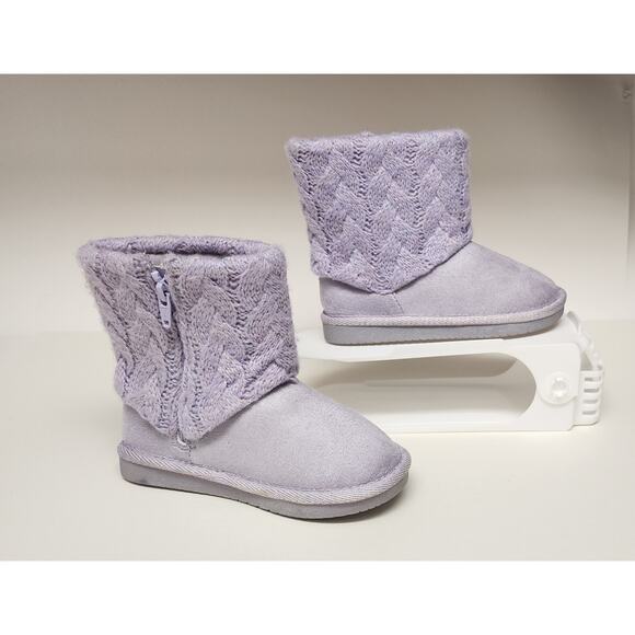 Jumping Beans Reagann Toddler Girls Winter Sweater Boots Lavender Purple Size 11 - Picture 8 of 14